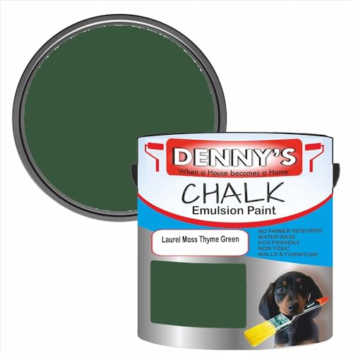 Premium Interior Wall & Furniture Chalk Paint – Laurel Moss Thyme Green – Rich Matt Finish, Durable & Washable, Low Odour, Ideal for Living Rooms, Bedrooms & Hallways (500ML Tin)