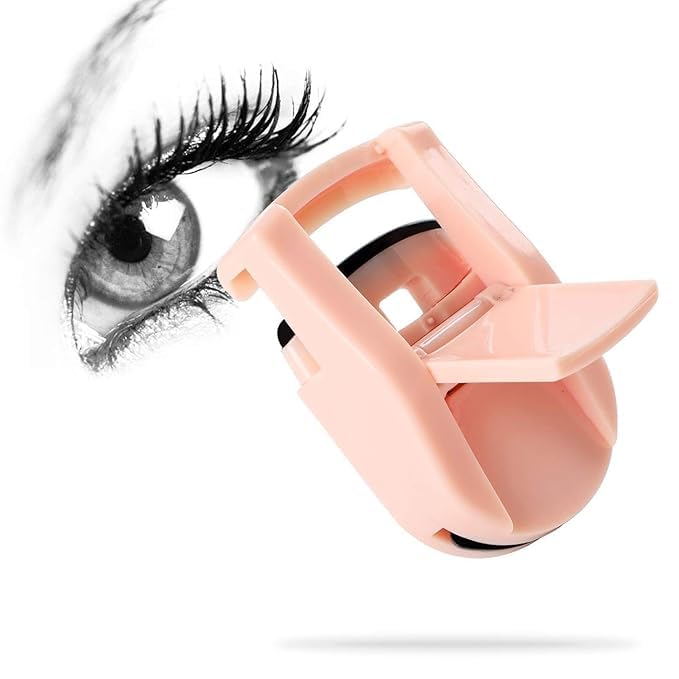 VAJIN Portable Mini Eyelash Curlers Clip, Plastic Travel Lash Curler with Replacement Pads, Fits All Eye Shapes Makeup Cosmetic Tool (Pack Of 1)