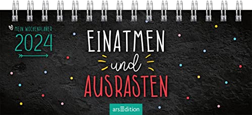 Preisvergleich Produktbild Mini-Tischkalender Einatmen und ausrasten 2024: Praktischer Terminplaner mit Wochenkalendarium mit witzigen Sprüchen