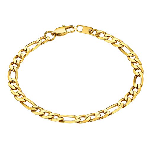 Gold Figaro Bracelet Men Bracelet 6Mm 7.5"Golden Wrist Chain Bracelet Gift #TOP10
