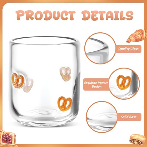 SiliFine 2 PCS Pretzels Icon Juice Glasses - 14oz Pretzels Bread Stemless Wine Drinking Coffee Glass Cup for Home Party Supplies & Gift by SiliFine - Used condition - Image 4