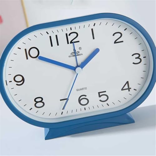 Despertador digital reloj analógico ovalado doméstico multifuncional a pilas 5