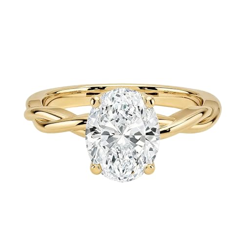 3-5 Carat Oval Moissanite Engagement Ring 10K 14K 18K White/Rose/Yellow Gold Twisted Halo Wedding Ring Promise Proposal Ring Christmas Gift Women