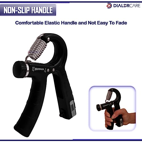 Image of DIALDRCARE Hand Grip Strengthener with Adjustable Resistance 5-60kg, Wrist Strengthener with Counter for Muscle Building and Injury Recovery (Pack of 2)