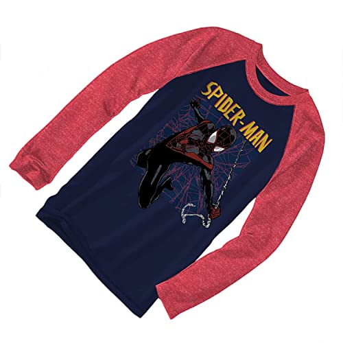 Marvel Boys' Miles Morales Spiderman Long Sleeve Raglan T-Shirt - Image 5