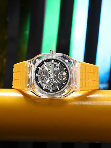 Image of French Connection | Skeleton Dial | Transparent Acrylic Case | Silicone Strap | Quartz Watch for Men - FCG01