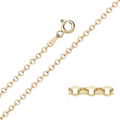 Old English Jewellers 9ct Yellow Gold on Silver Belcher Chain Necklace 1.8mm - 16" 18" 20" 22" 24" 26" 30" (26)