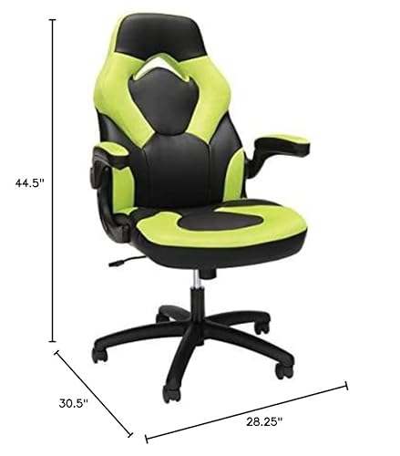 Ofm Gaming Chair Ergonomic Racing Style Pc Computer Desk Office Chair - 360 Swivel, Integrated Lumbar Support & Headrest, Adjustable Height, Recline Tilt Control, Flip-Up Arms, 275Lb Max (2020 Green) #TOP2