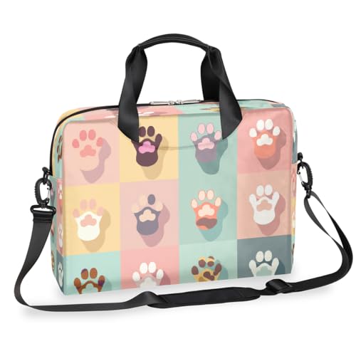 Maletín para laptop estampado con diseño de pata de gato miniatura 1