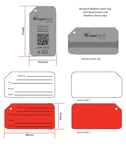Dynotag® Web Enabled Brushed Stainless Steel Smart Luggage Tag ID + Loop with DynoIQ™ & Lifetime Recovery Service, Durable Travel ID for Suitcases, Backpacks, and Carry-Ons, Easy Identification4