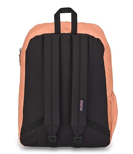 Image of JanSport Cross Town Backpack 17 inch x 12.5 inch x 6 inch - Simple Bag for Everyone with 1 Main Compartment, Front Utility Pocket - Premium Class Accessories - Peach Neon