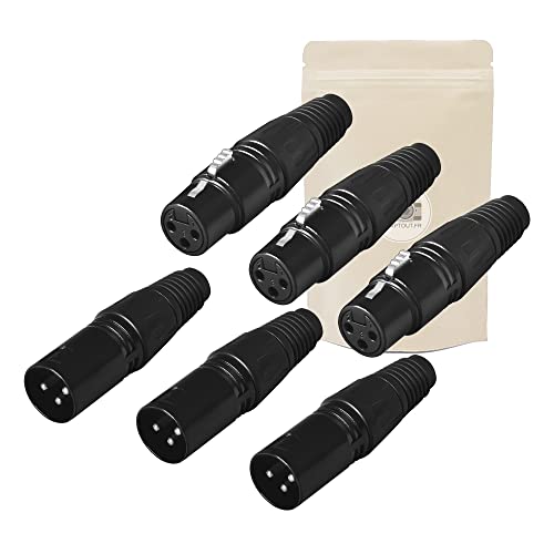 X6 3 enchufes XLR 3 pines hembra + 3 conectores XLR 3 pines macho a soldador conector de soldadura de audio y mezcla, amplificador de micrófono para auriculares estéreo – Adaptout marca francesa