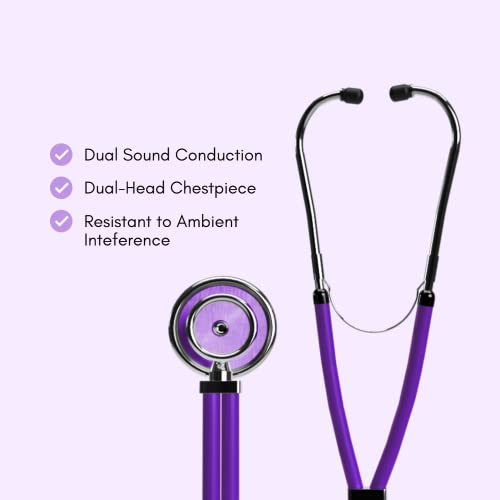 Purple Sprague Rappaport Type Stethoscope With Purple Chestpiece (For Infant/Pediatric/Adult Use) #TOP3