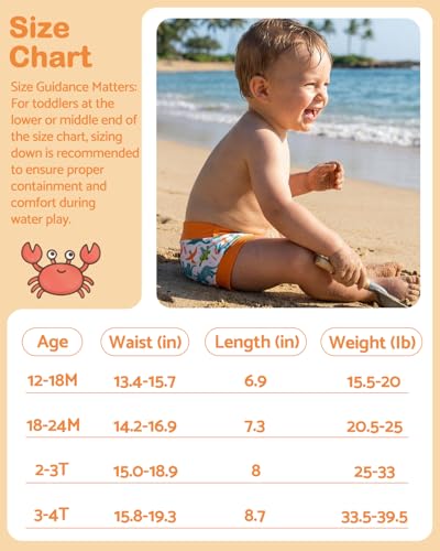 Image of ALVABABY 3 Pack Reusable Baby Boys Swim Diapers UPF 50+ Washable Toddler Beach Diapers