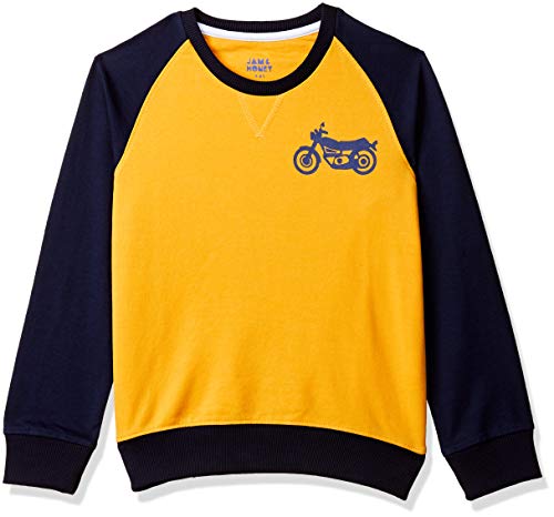 Image of Amazon Brand - Jam & Honey Boy's Cotton Lightweight All Weather Sweatshirt