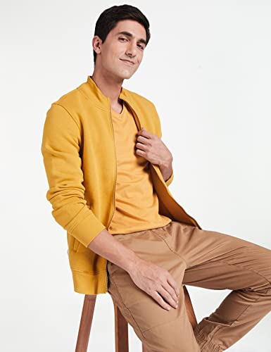 Image of Amazon Brand - Symbol Men Cotton Blend High Neck Zipper Sweatshirt (Available in Plus Sizes)