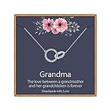 IEFLIFE Two Circles Necklace for Grandma Gifts, 2 Circles Necklace Grandma Jewelry Grandma Granddaughter Necklace Grandma Gifts from Daughter Grandma Necklace for Grandma