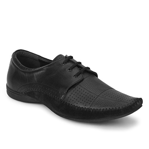 Image of Red Chief Mens Red Chief Formal Derby Shoes for Men Black Boat Shoe