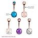 BodyJ4You 5PC Belly Button Rings Piercing Aftercare Spray 14G Steel Curved Navel Barbell Body Jewelry