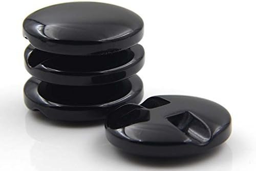 Classic Shiny Chessman Thick Resin Dark Hole Buttons for Fashion Coats (Black/White,Pack of 6)(0.91 inches,Black)