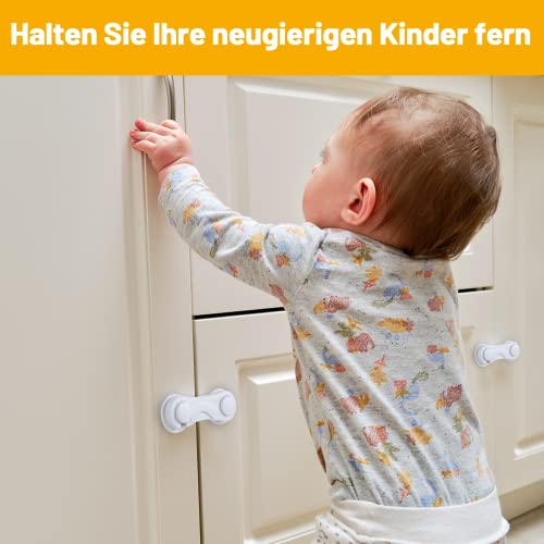 Kindersicherung Schrank Schubladen 6 Stück, Baby-Proofing-Baby-Sicherheitsschlösser, Schranksicherung Baby, Schrankschloss für Babys Kinder für Möbel, Küche, stark klebend, kein Bohren, langlebig – Bild 3