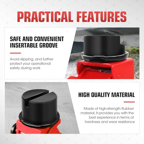 Image of DNA Motoring 2pack Floor Jack Rubber Pad, Slotted Frame Rail Protector, Car Lifting Pads Universal Jack Pad Adapter for Floor Jack, TOOLS-00624