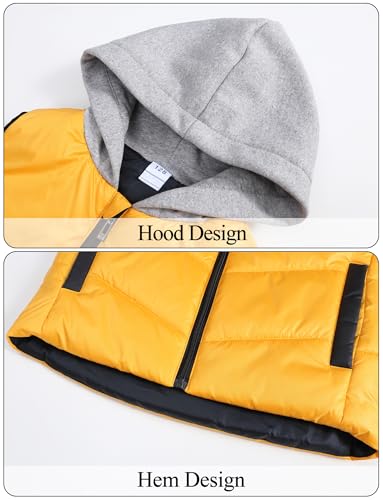 Image of Happy Cherry Kids Puffer Hooded Vest Down Sleeveless Jacket Windproof Coat for Boys Girls 7-13 Years
