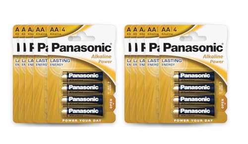 Panasonic batteries, Pilas alcalinas alcalinas AA de 40 Unidades, Mignon, LR6, 1,5 V, protección contra Fugas, 7 años de Almacenamiento, para mandos a Distancia, básculas, Relojes, energía Duradera y