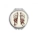 Human Body Bone Foot Sketch Hand Compact Mirror Round Portable Pocket Glass