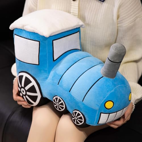 Image of ELAINREN Simulation Blue Train Plush Pillow Soft Stuffed Locomotive Toy Cuddly Plushie Choo-Choo Excellent Gifts /13.7Inch