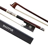 HAOYUE Violin Bow - Lightweight Violin Bows 4/4 Full Size - Brazilwood Violin Bow-Crescent Balanced Bow-Violin Bow Professional(Red)