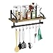 Price comparison product image Love-KANKEI Wall Shelves for Kitchen - Rustic Wood Kitchen Organizer with Wood Rail and 8 Removable Hooks for Organize Cooking Utensils, Multi Use as Spice Rack or Bathroom Shelf