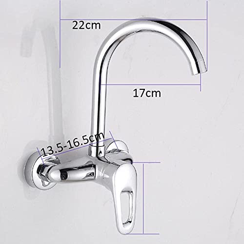 Mitigeur cuisine mural robinet evier chrome orientable 360 EIN - 2