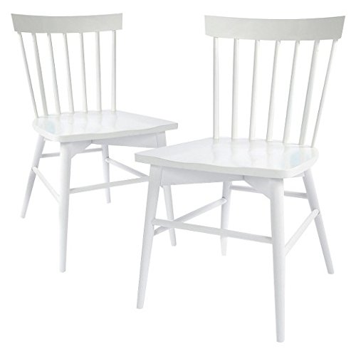 Image of APRODZ Mango Wood Dining Chairs Only | Wooden Set of 2 Dinning Chair for Kitchen & Dining Room Chair for Cafeteria Living Room Home, Bedroom, Cafe and Hotels (White)