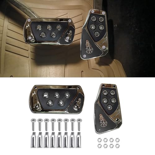 QZTYTY Car Pedal Covers, Foot Pedal Pads Set, Car Transmission Brake Pedal Cover, Car Accessories Anti-Slip Vehicle Foot Treadle and Automatic Pedal Pad Universal for Most Cars Trucks SUVs (Black)