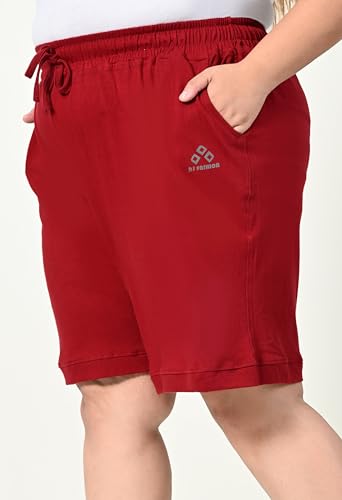 Image of Women's Plus Size Bermunda Shorts | Knee Length Cotton Short | Half Pants for Womens