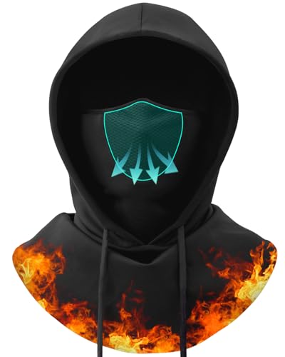 3 in 1 Winter Thermal Balaclava Hood Face Mask with Ear Loops Men Women Fleece Breathable Ski Mask-Cold Weather Windproof Black