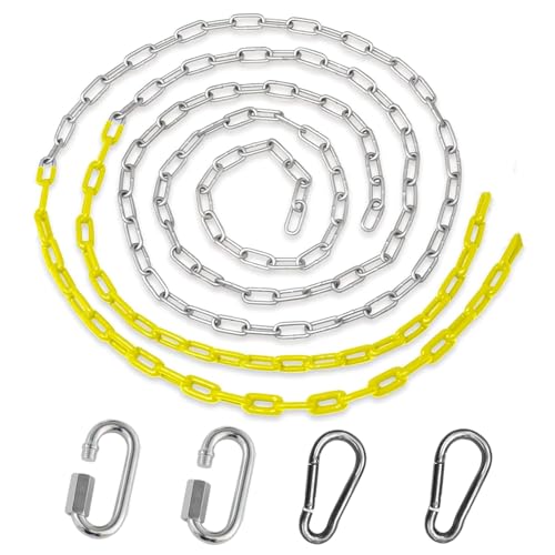 ABUSA 2Pcs 66 Swing Chains with 4Pcs Quick Connection Hooks Heavy Duty Swing Hanging Chain Kit for Indoor Outdoor Playground Equipment Swing Set Boxing Bag and More 1000 lb CapacitySC006