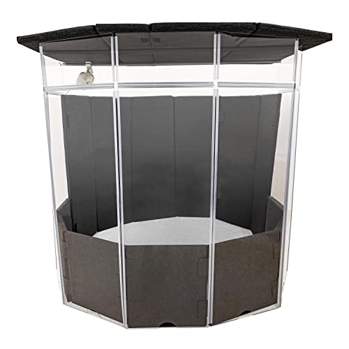 Sound Shields by Emagipsace - 7-panel Isolation Booth with 66-inch Panels and 12-inch Extension Panels for Drum and Music Practice and Recording - All Acrylic Drum Shield with Padded Sound Dampers