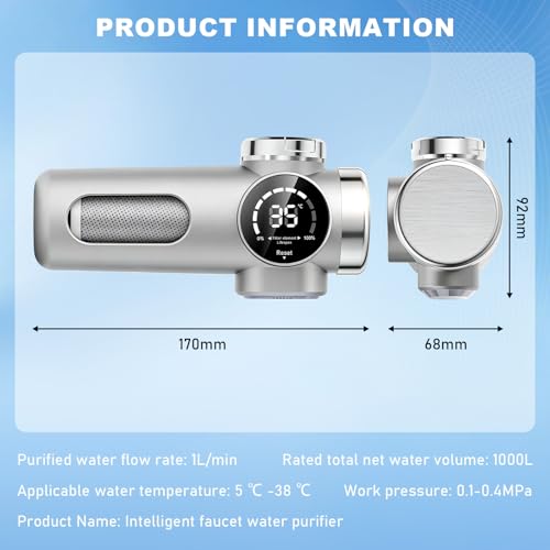 Filtre à eau pour robinet avec indicateur LED et stérilisation UV