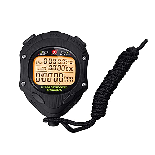 Professional Digital Stopwatch Timer, Sports Stopwatch w/ Stroke or Pace, 100 Lap Split Memory, 0.001 Second Timing, LargeÂ Backlight LCDÂ Display, Multifunctional Stopwatch for Swimming Running