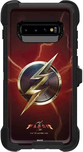 Skinit Decal Skin Compatible with OtterBox Defender Galaxy S10 - Officially Licensed Warner Bros The Flash Movie: Logo Poster Design
