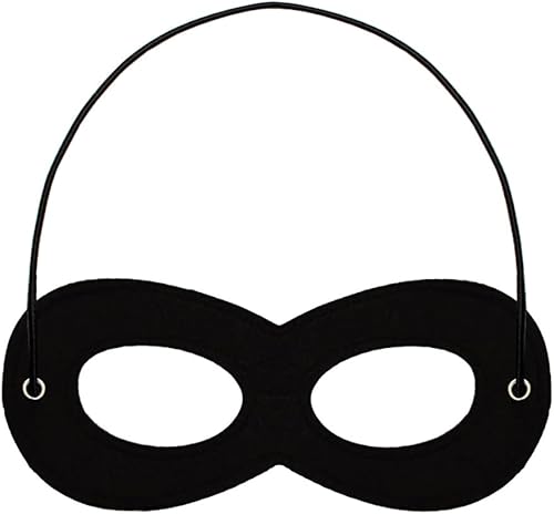 2 Pcs Black Superhero Masks Soft Felt Eye Mask Halloween Costume Half Masks with Adjustable Elastic Ropes