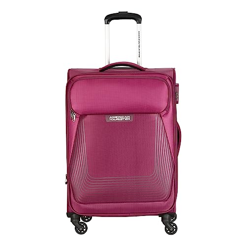 Image of American Tourister SOUTHSIDE LITE 81 cms Polyester Softsided Large Check-in Luggage | Suitcase | Trolley Bag, Magenta