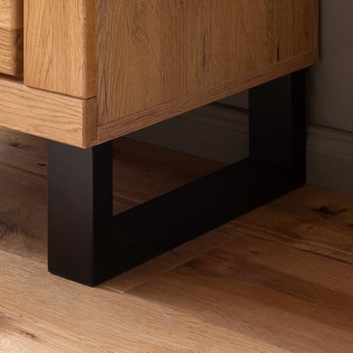 Lomadox Wohnwand Wohnmöbel in Eiche teilmassiv mit 138 cm Lowboard & Wandboard, 2-teilig, Echtholz/Massivholz-Fronten, geölt – Bild 5