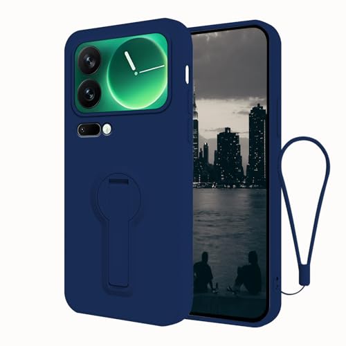 Coque Xiaomi 17 Pro Max en silicone souple avec anneau dragonne et support de table
