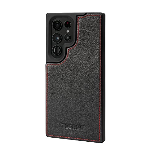 Torro Case Compatible With Samsung Galaxy S23 Ultra 5G – Premium Leather Bumper Case (Black) #TOP14
