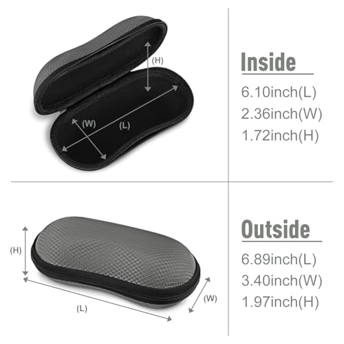 Image of FINTIE Sunglasses Case, Hard EVA Shell Shockproof Sport Glasses Case with Metal Carabiner Travel Zipper Eyeglasses Holder