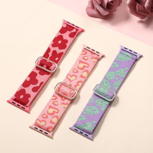 Image of DaQin 3 Pack Stretchy Solo Loop Compatible with Apple Watch Bands Men Women
