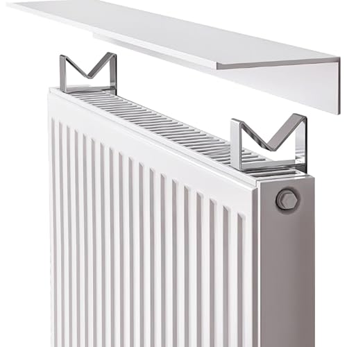 Mixtric Repisa para Radiador, Cubiertas Universales para Radiador, Repisa para Baño sobre Radiador, para Decoración del Hogar (35, 40, 45, 50, 55, 60, 70 Y 80 Cm),Blanca,80cm